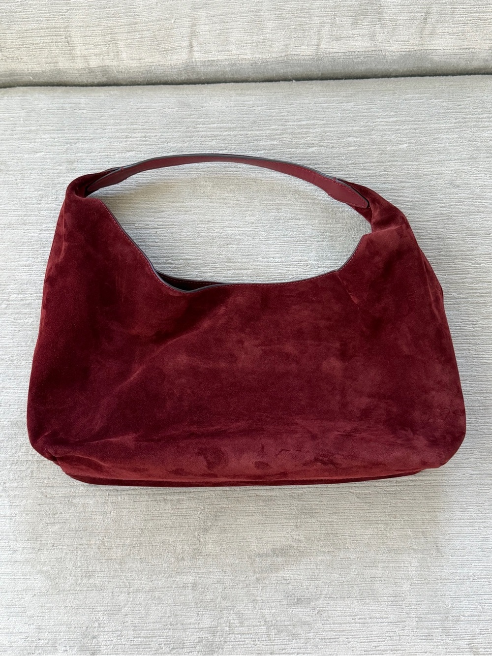Madewell Suede Miley Shoulder Bag Aged Wine Burgundy Leather Hobo NW348 - Picture 7 of 13